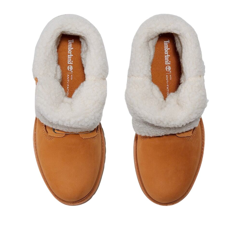 Timberland Linden Woods W/P Fleece Fold Down Women's Boots-Wheat Nubuck-Size:8.5 - Picture 3 of 13
